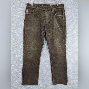 Adriano Goldschmied Corduroy Pants 31 R (32x28) Green The Everett Slim Straight